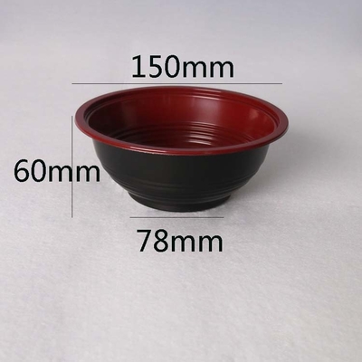 Ciotola di plastica eliminabile della tagliatella del contenitore rosso e nero della minestra di pasta