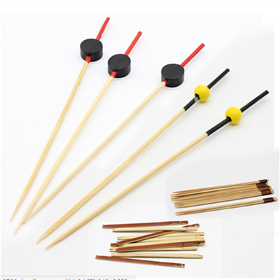 Logo Bamboo Knot Picks Skewers su ordinazione non ha ricoperto la resistenza al calore facilmente pulita