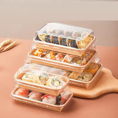 Contenitore per sushi in carta riciclabile con coperchio