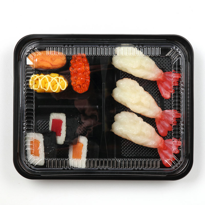 Plastica quadrata giapponese usa e getta con coperchio Cinque scatole di frutta Fast Food Box Packaging Outlet Packaging Box Sushi Lu