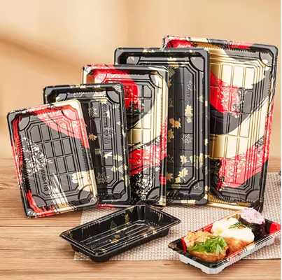 Contenitore per sushi da asporto Scatole di imballaggio alimentare di plastica vassoi con coperchio scatola contenente sushi
