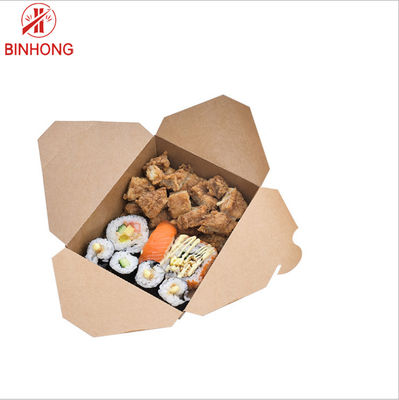 Scatole di pranzo di carta eliminabili a parete semplice d'imballaggio 0.3kg