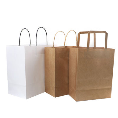 Borsa di carta kraft del ODM del fondo piatto