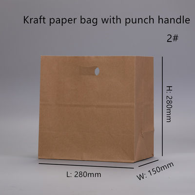 borsa di carta kraft di 80gsm 100gsm 120gsm con la maniglia tagliata