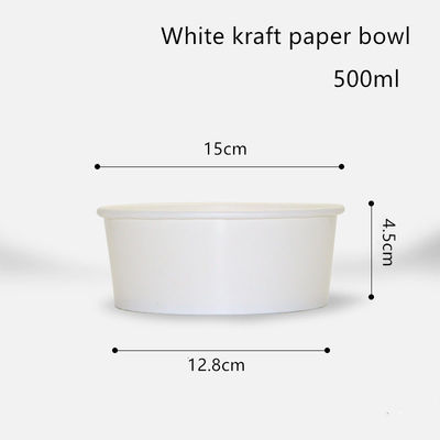 ciotola bianca eliminabile di carta kraft di 500ml 750ml 1000ml 1300ml per insalata