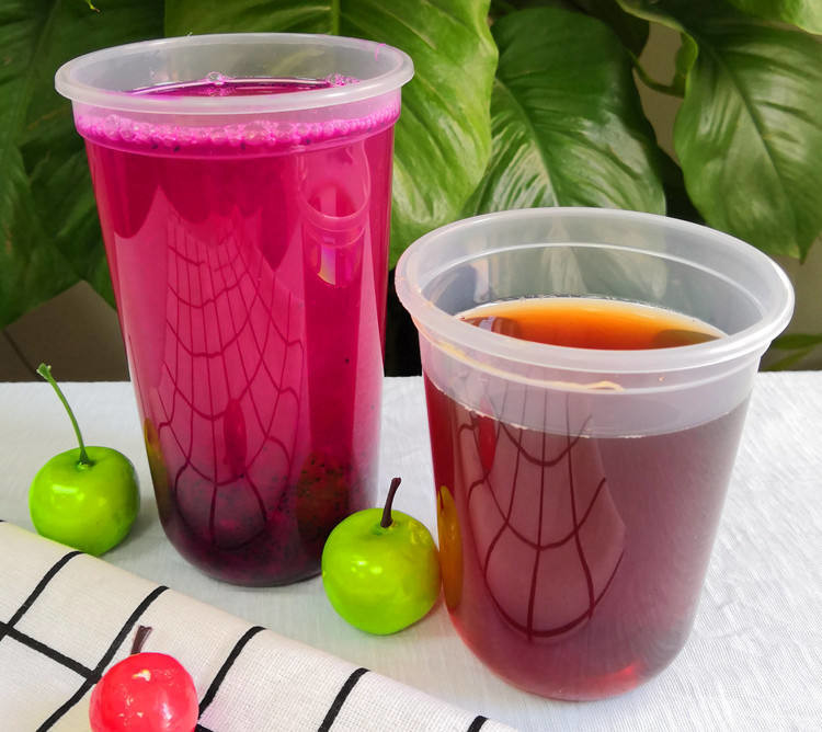 90 il calibro 360ml Dull Polish Plastic Cups Transparent all'aperto ha glassato dei coperchi