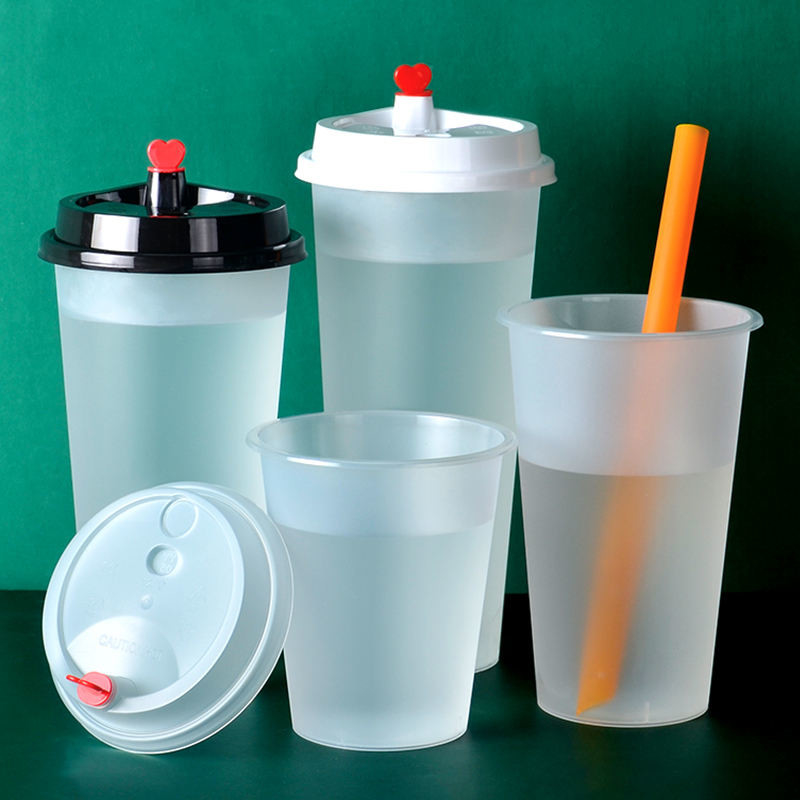 Bevanda su ordinazione di Logo Printed For Cold Hot della chiara pp Boba tazza di plastica eliminabile della bolla del coperchio