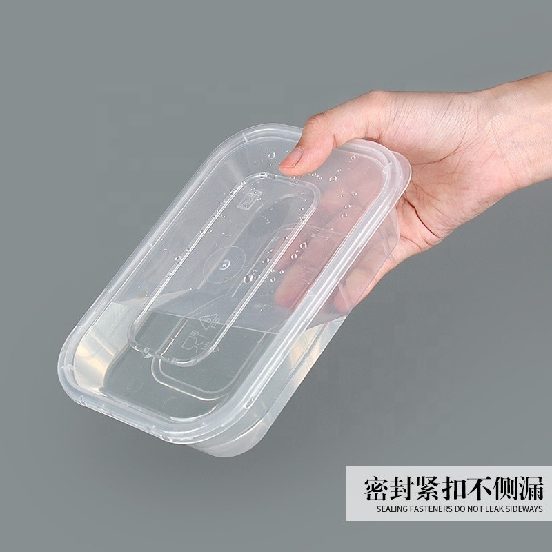 Plastica eliminabile libera accatastabile del contenitore di alimento di BPA Microwavable con il coperchio