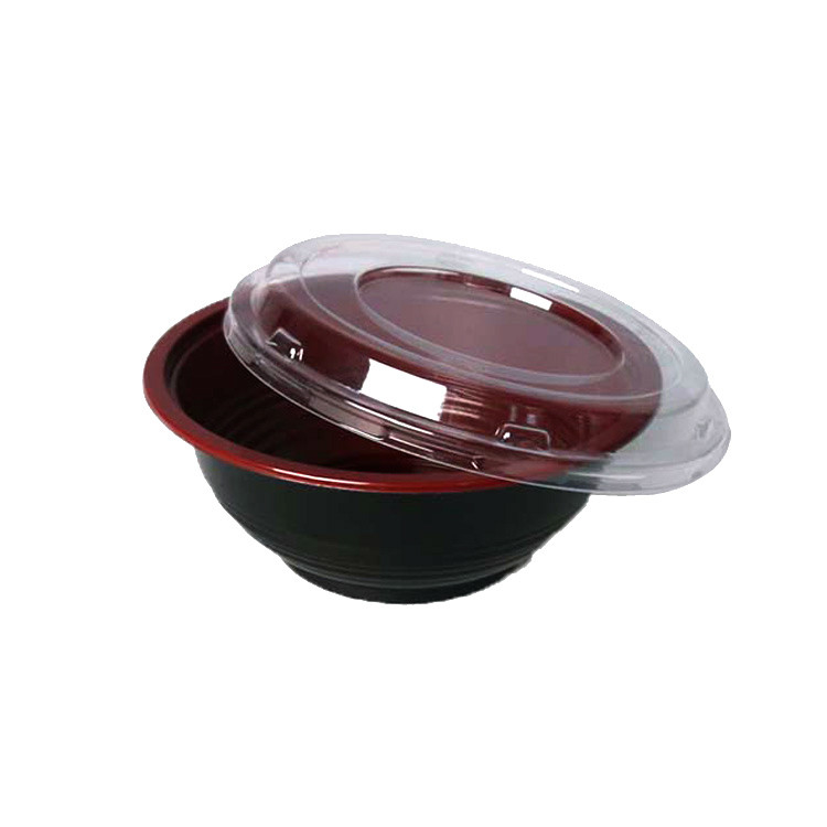 Ciotola di plastica eliminabile della tagliatella del contenitore rosso e nero della minestra di pasta