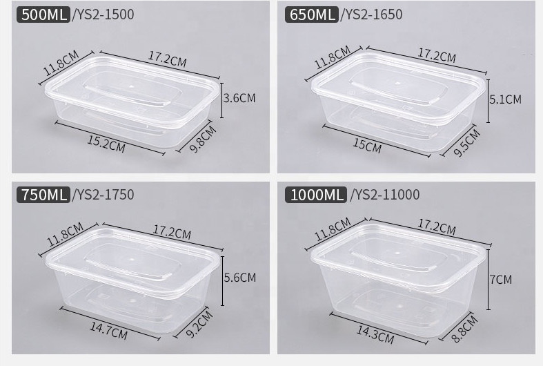 Plastica eliminabile libera accatastabile del contenitore di alimento di BPA Microwavable con il coperchio