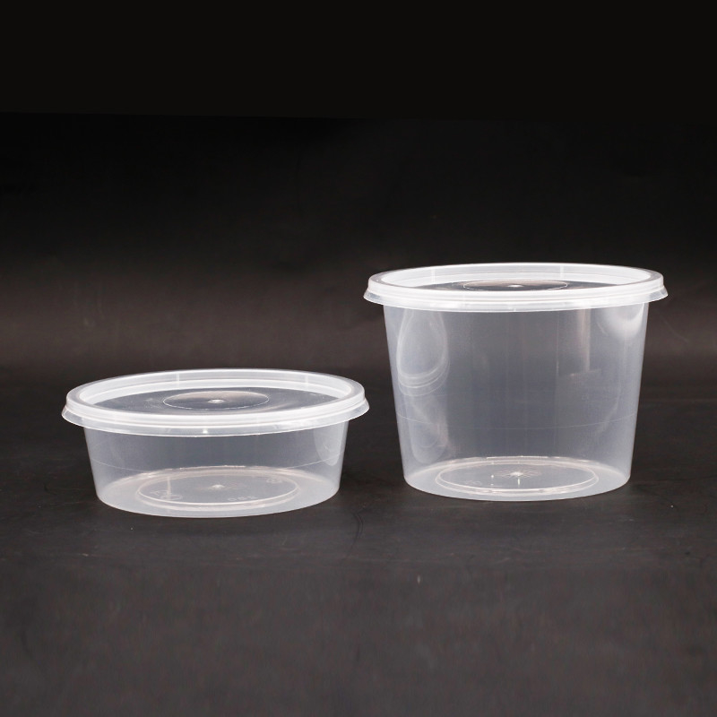 Tazza di plastica su ordinazione della minestra della scatola di stoccaggio di Logo Disposable pp chiara con il coperchio
