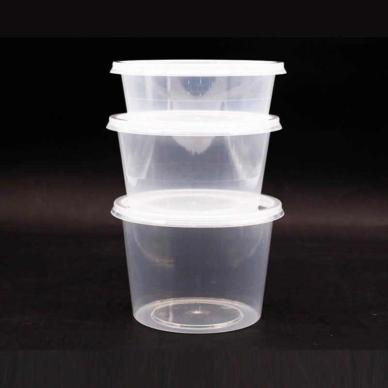 Tazza di plastica su ordinazione della minestra della scatola di stoccaggio di Logo Disposable pp chiara con il coperchio