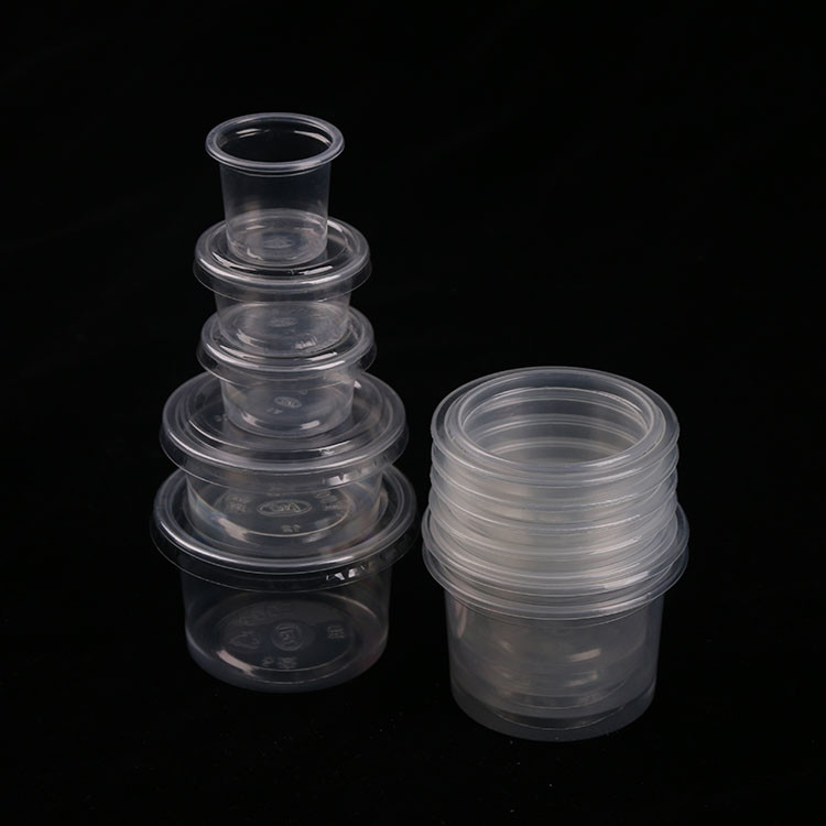 Mini tazza eliminabile di plastica chiaro 1oz 3oz 4.5oz della salsa dei pp
