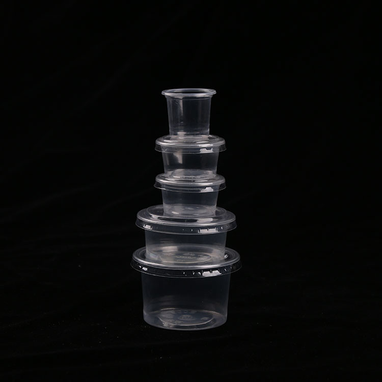 Perdita nera eliminabile del ODM dell'OEM della chiara tazza di plastica della salsa resistente per il soufflè del chutney