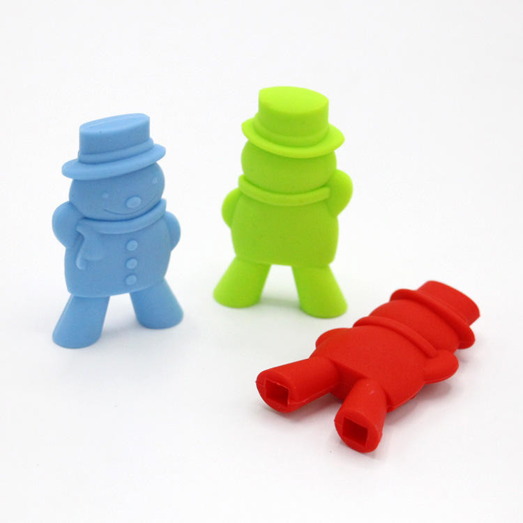 Posate a forma di pupazzo di neve in silicone per bacchette porta bacchette per bambini
