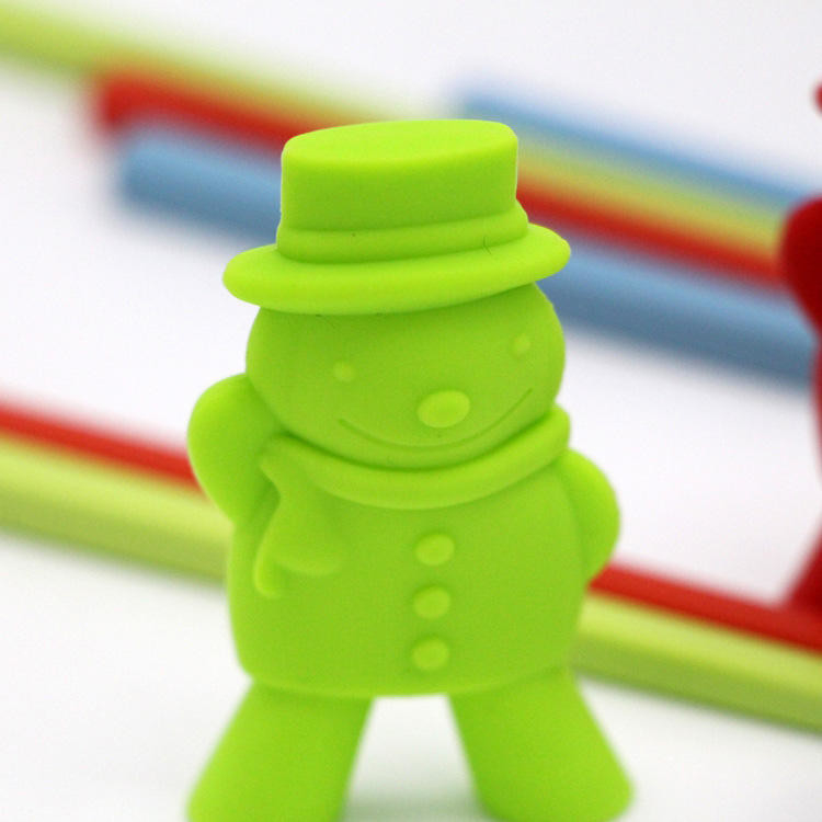 Posate a forma di pupazzo di neve in silicone per bacchette porta bacchette per bambini