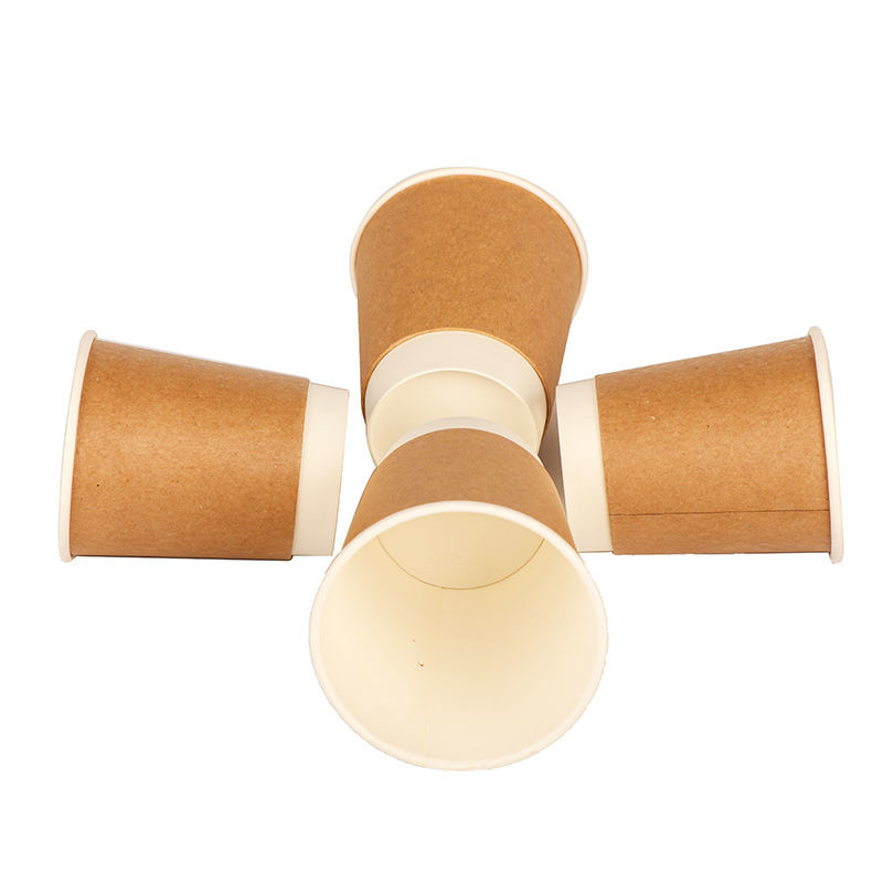 tazza a parete semplice eliminabile della carta kraft di 3-22oz per caffè & le bevande calde