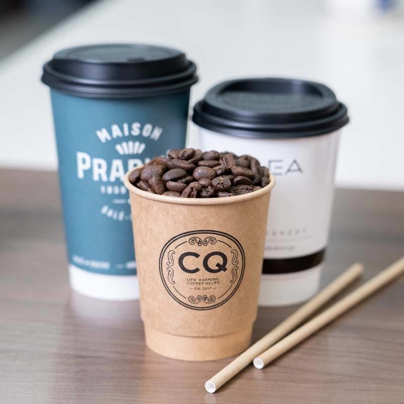 tazza a parete semplice eliminabile della carta kraft di 3-22oz per caffè & le bevande calde