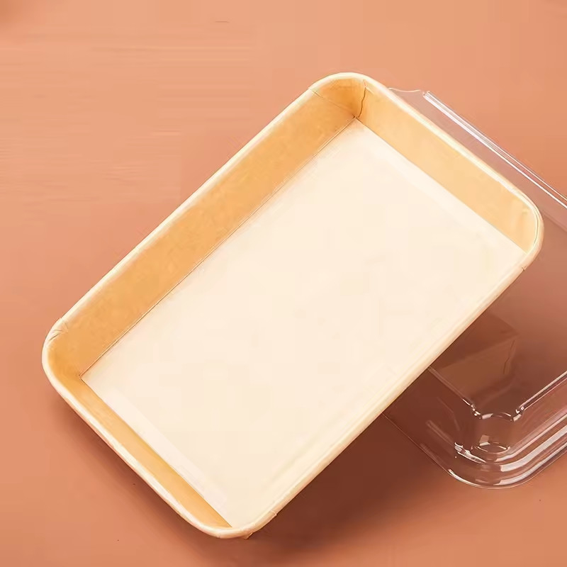 Contenitore per sushi in carta riciclabile con coperchio