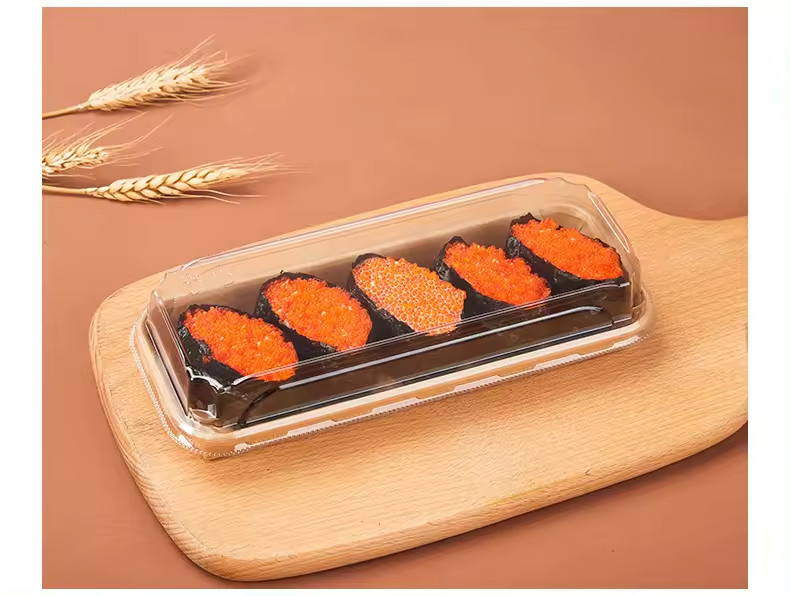 Contenitore per sushi in carta riciclabile con coperchio