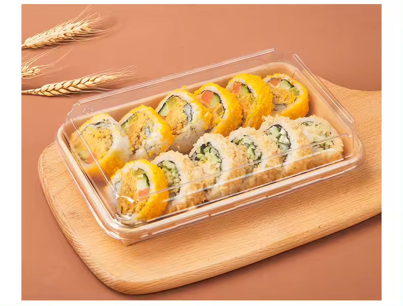 Contenitore per sushi in carta riciclabile con coperchio