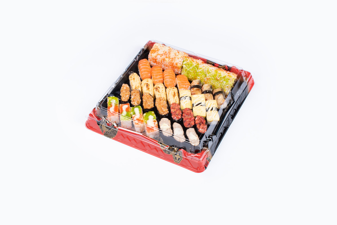 Sushi Scatole di forno trasparenti Buffet vassoi Scatole di cioccolatini con coperchio trasparente Vassoi monouso