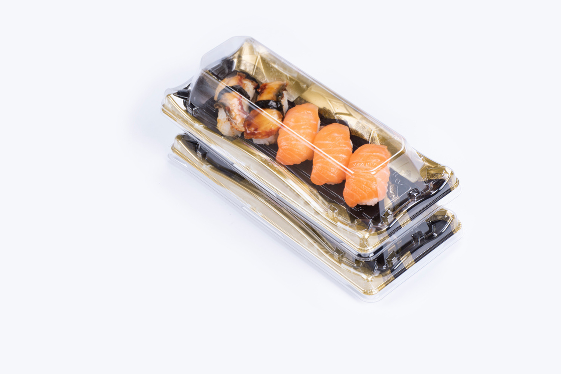 Contenitori di sushi usa e getta con coperchio contenitore alimentare quadrato porta-sushi