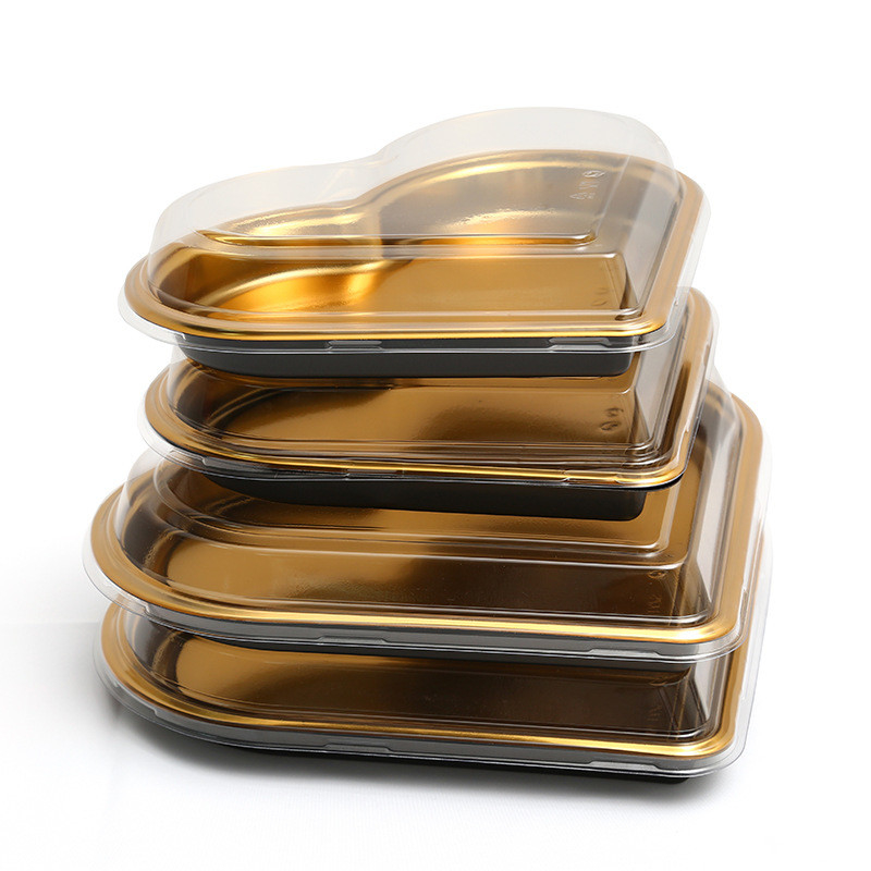 Scatola di sushi monouso Scatola di imballaggio in plastica dorata Scatola di imballaggio a copertura alta Scatola di imballaggio da portare fuori Scatola di sushi