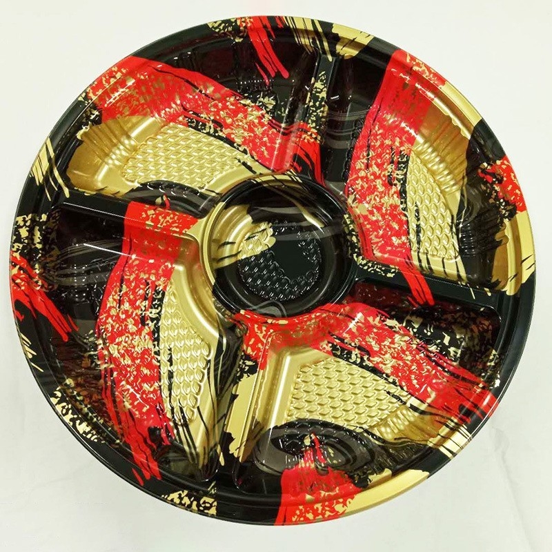 Contenitore alimentare scatola fast food vassoio di plastica per sushi con coperchio antinebbia