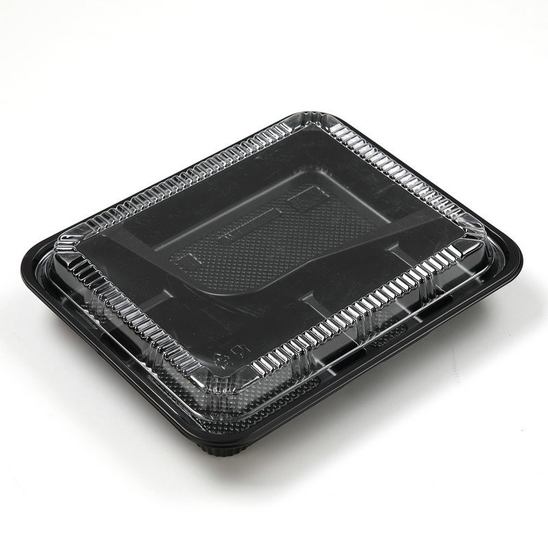 Plastica quadrata giapponese usa e getta con coperchio Cinque scatole di frutta Fast Food Box Packaging Outlet Packaging Box Sushi Lu