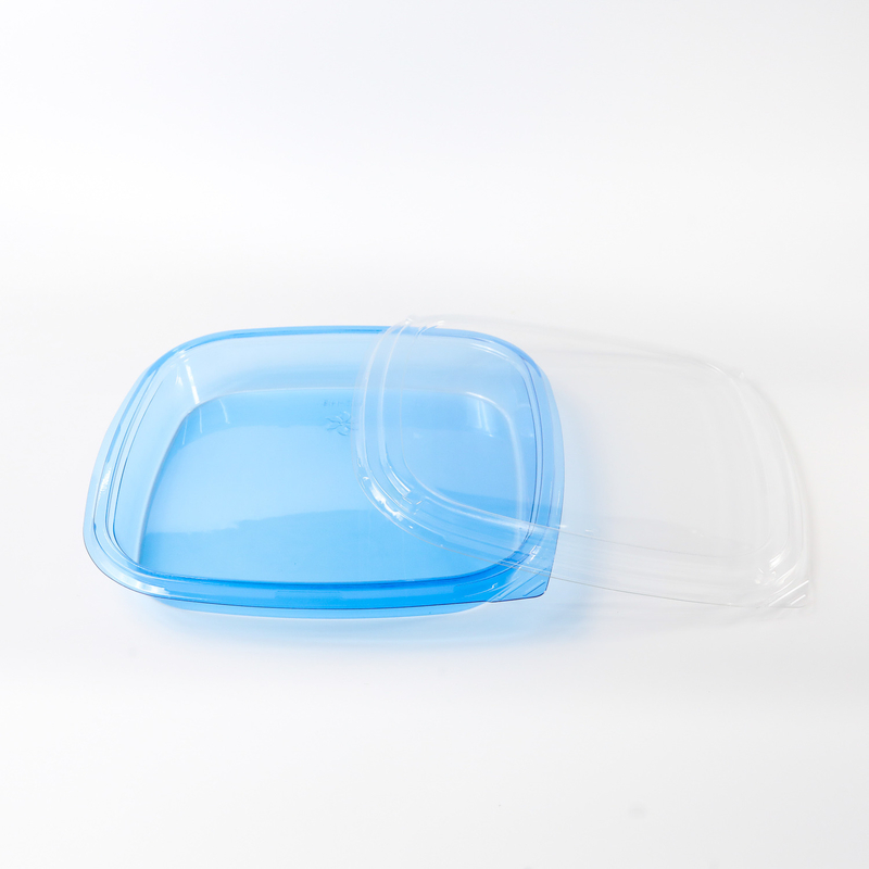 Contenitore alimentare quadrato confezione da asporto scatola di imballaggio di plastica per buon cibo scatola di plastica blu monouso sushi