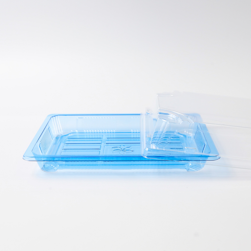 BH00-11 contenitore per alimenti confezionamento da asporto scatola di imballaggio di plastica per buon cibo scatola di plastica blu monouso per sushi
