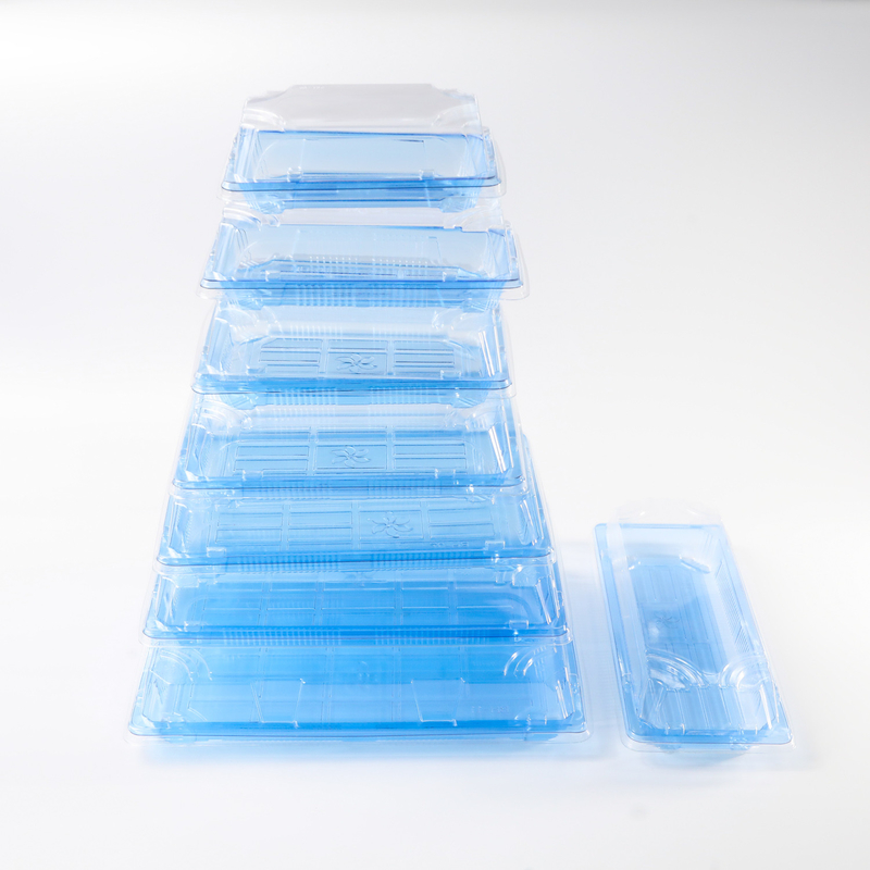 BH00-11 contenitore per alimenti confezionamento da asporto scatola di imballaggio di plastica per buon cibo scatola di plastica blu monouso per sushi
