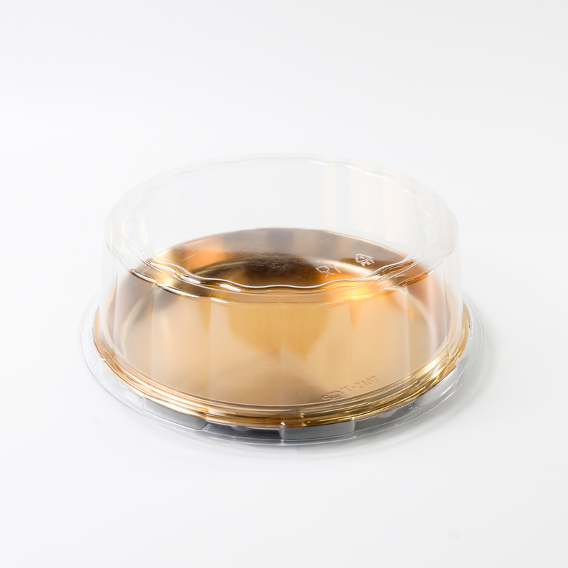 Scatola per sushi in plastica PE all'ingrosso con coperchio, scatola per torte, contenitore rotondo in plastica