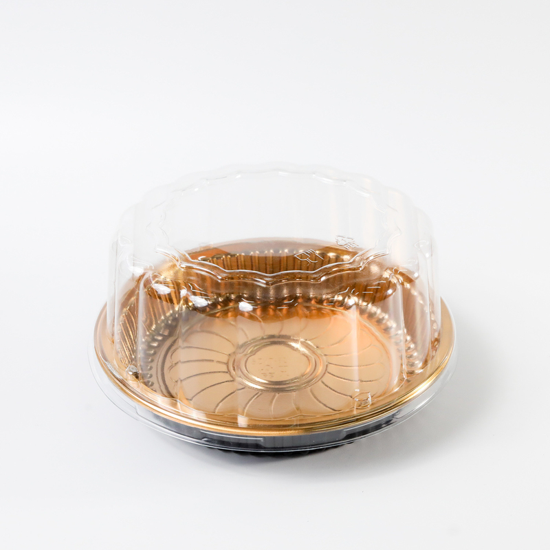 Scatola per sushi in plastica PE all'ingrosso con coperchio, scatola per torte, contenitore rotondo in plastica