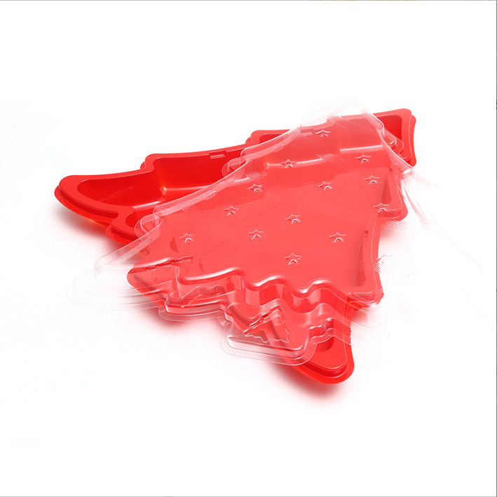 Scatola per sushi al Natale Scatola per sushi al cioccolato al forno Scatola di plastica usa e getta per il cibo da asporto Scatola per imballaggio fresco
