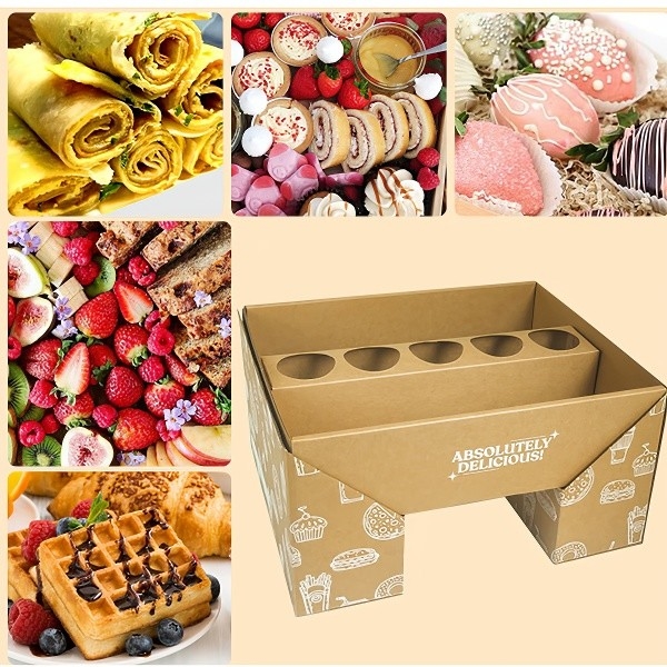 Scatola per cibo di carta kraft usa e getta, scatola per picnic, scatola da asporto per ristoranti, scatola per fast food