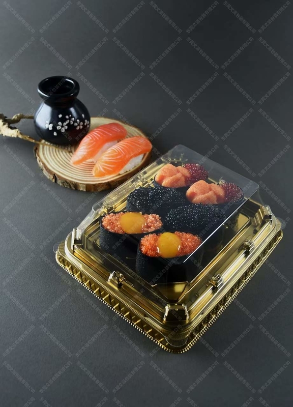 Scatola tradizionale di sushi giapponese in plastica per il servizio di cibo e frutta
