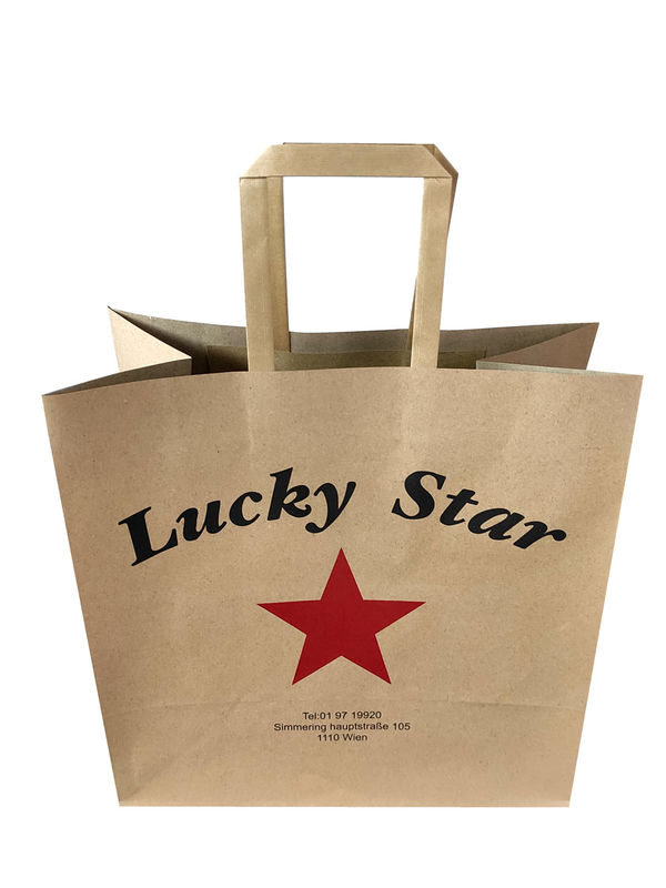 Borsa eliminabile della carta kraft del fondo piatto 27cm