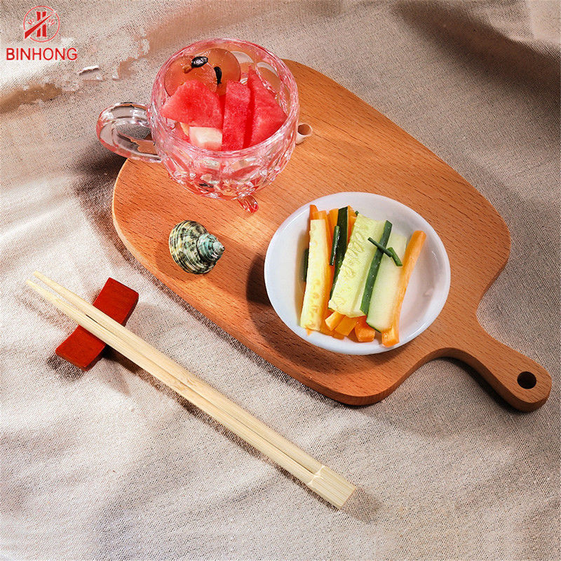 Bastoncini di bambù eliminabili dei GEMELLI di 24CM con la metà di Binhongbamboo imballato con carte