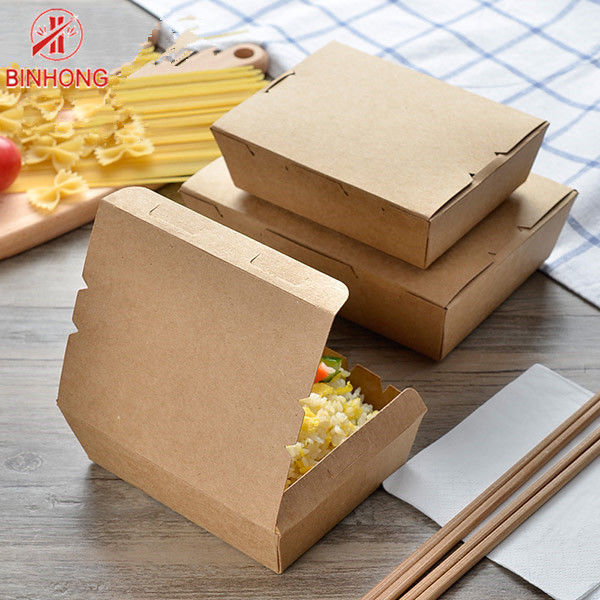Scatole di pranzo di carta eliminabili a parete semplice d'imballaggio 0.3kg