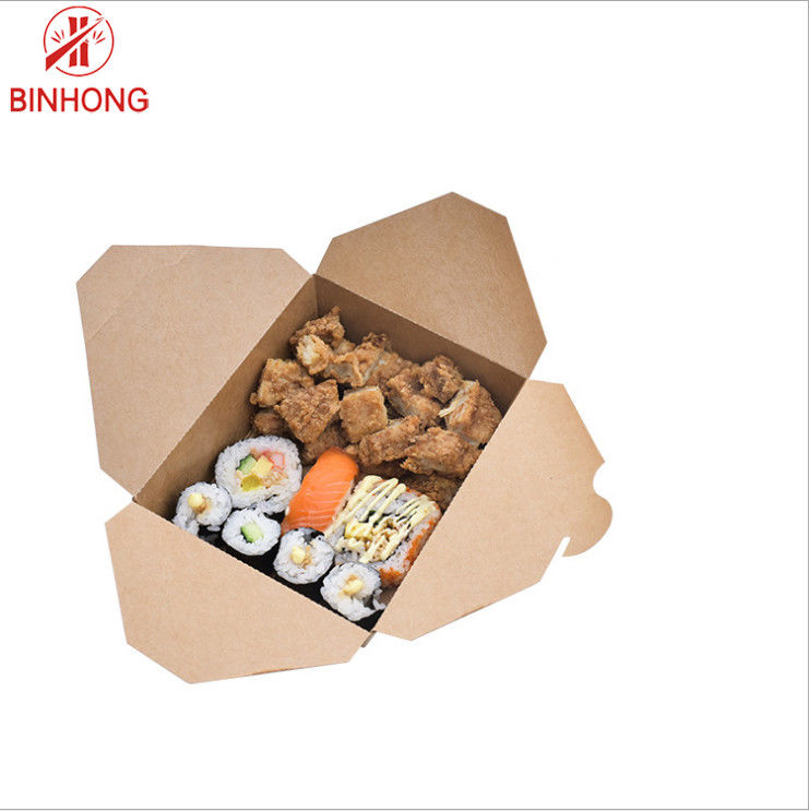 Scatole di pranzo di carta eliminabili a parete semplice d'imballaggio 0.3kg