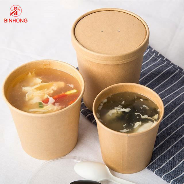 Contenitori di carta eliminabili amichevoli 16oz di Eco con il coperchio