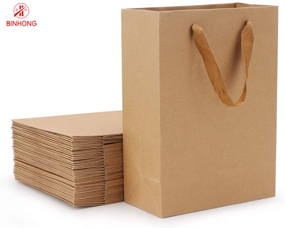 Sacchetto diritto di carta incollato di 30cm con le maniglie torte