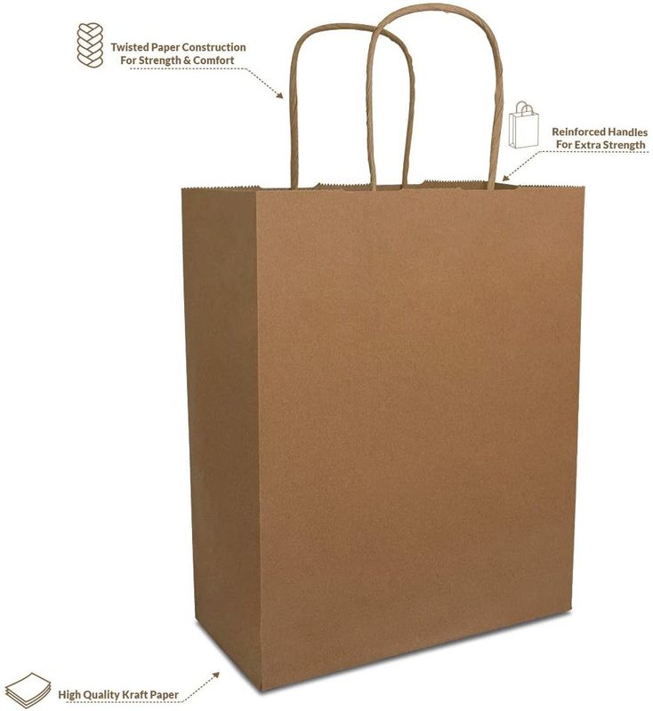 Borsa della carta kraft di Eco 80% PCW 8x4x10 amichevole»