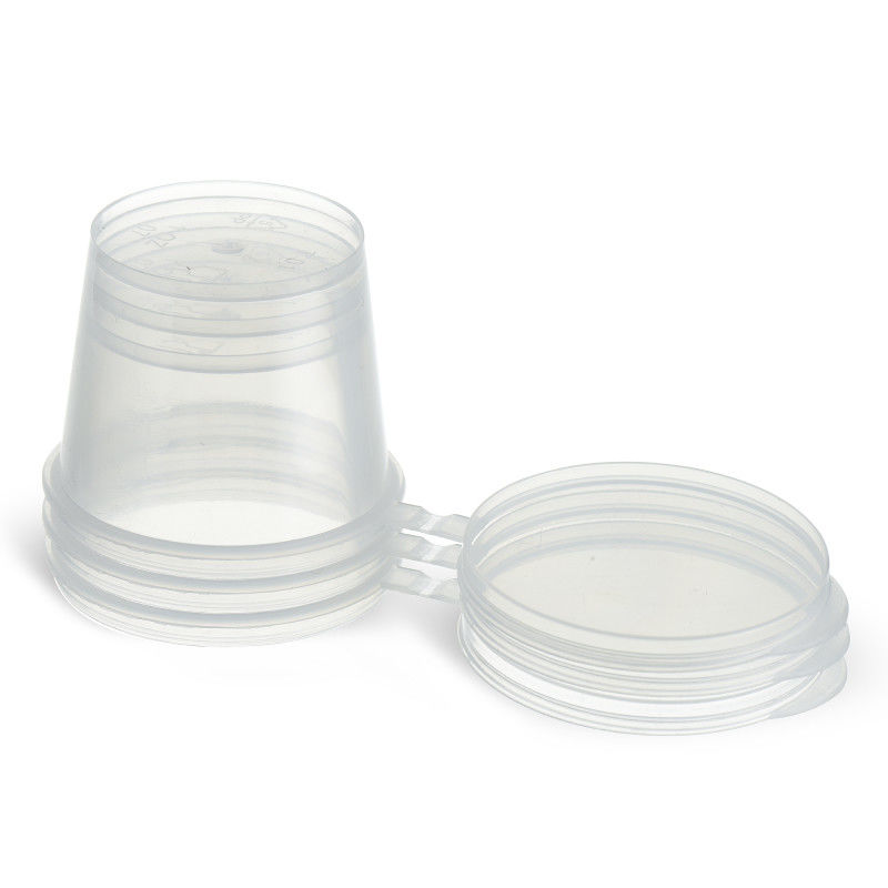 Mini bicchiere per salsa rotondo trasparente da 50 ml in plastica PP con coperchio