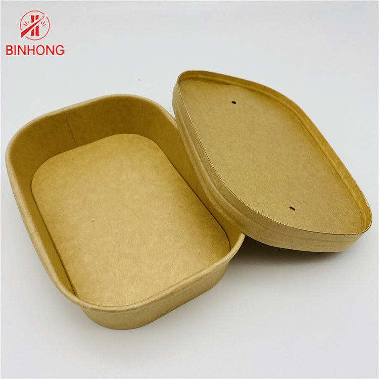 Bento rettangolare 500ml 650ml 750ml 1000ml del contenitore di riso di carta kraft