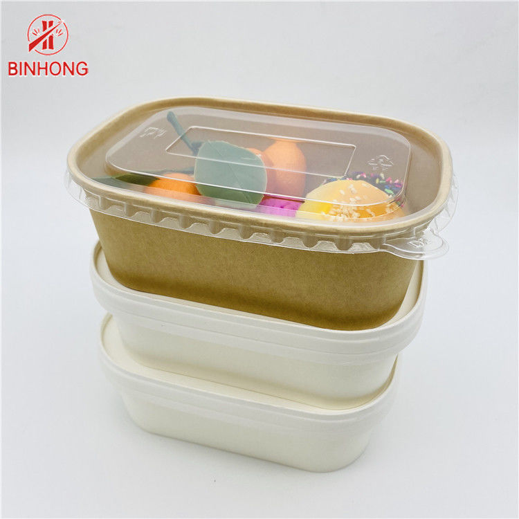 Bento rettangolare 500ml 650ml 750ml 1000ml del contenitore di riso di carta kraft