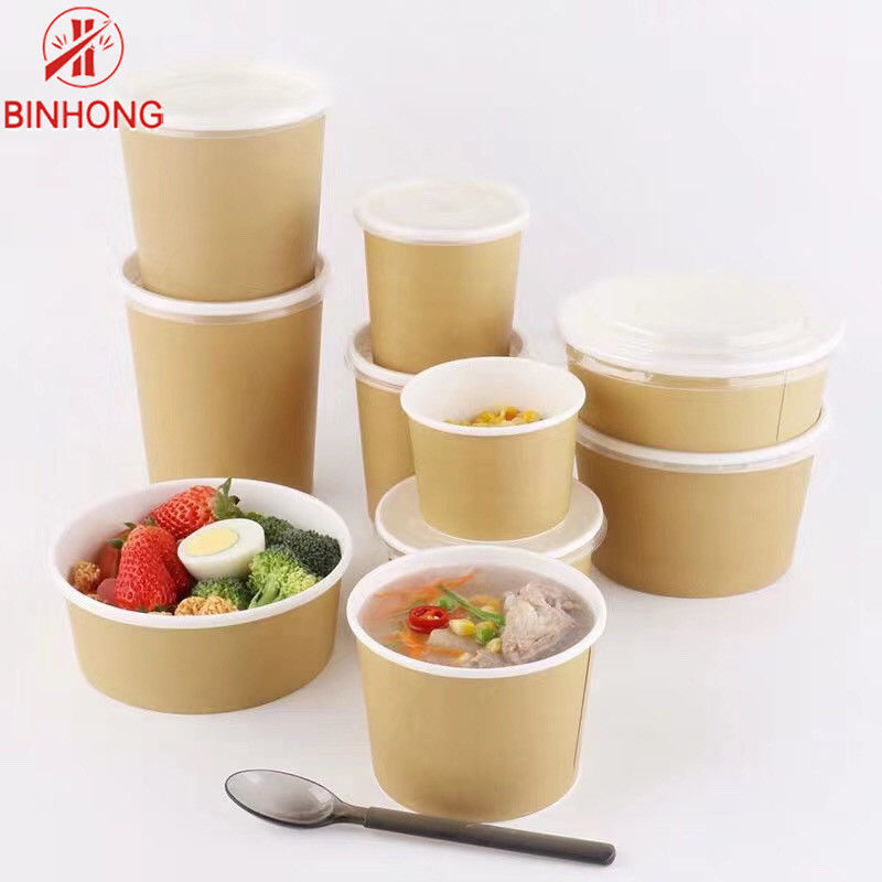 Contenitori asportabili rotondi di carta kraft 32oz Eco