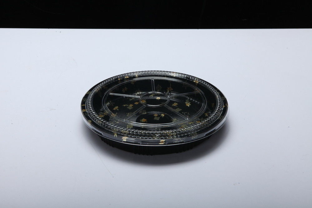 Il contenitore di plastica eliminabile di vassoio, vassoio rotondo dei sushi, porta via il vassoio dell'alimento